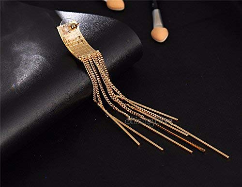 Shining Diva Fashion Latest Stylish Gold and Silver Plated Long Tassel Earrings for Women