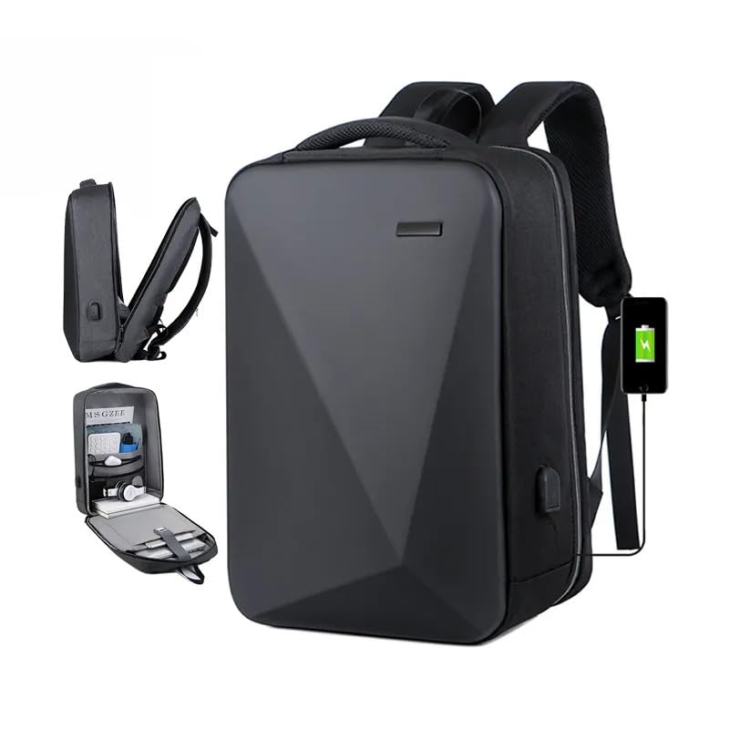 Laptop Backpack 17" for Travel, Back Pack Bag, for Men and Women with USB port for charging, has Anti Theft Lock, Waterproof, Black