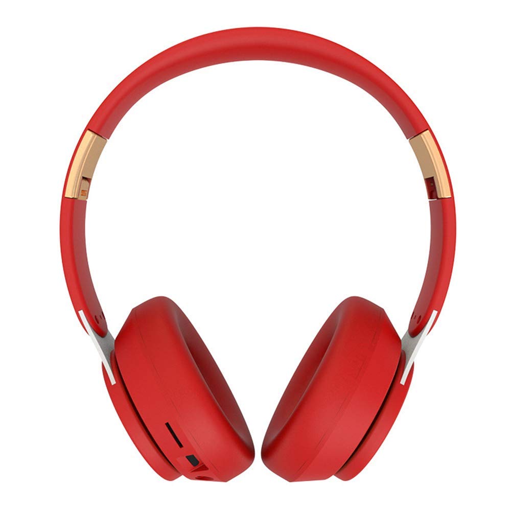 ADITAM Wireless Headphones,Foldable Hi-Fi Stereo Bass Headphones with Built-in Mic, with Quick Charge On-Ear Style Hands-Free Call,Red Double the comfort