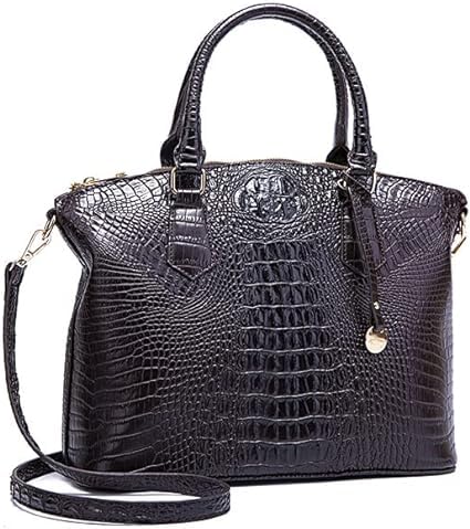 Satchel Bag Women’s Vegan Leather Crocodile-Embossed Pattern With Top Handle Large Shoulder Bags Handbags