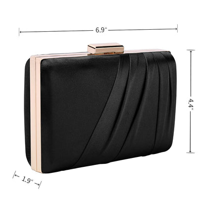 Mulian LilY Pleated Satin Clutch Purse For Women Wedding Bridal Clutch Bag Prom Party Clutch