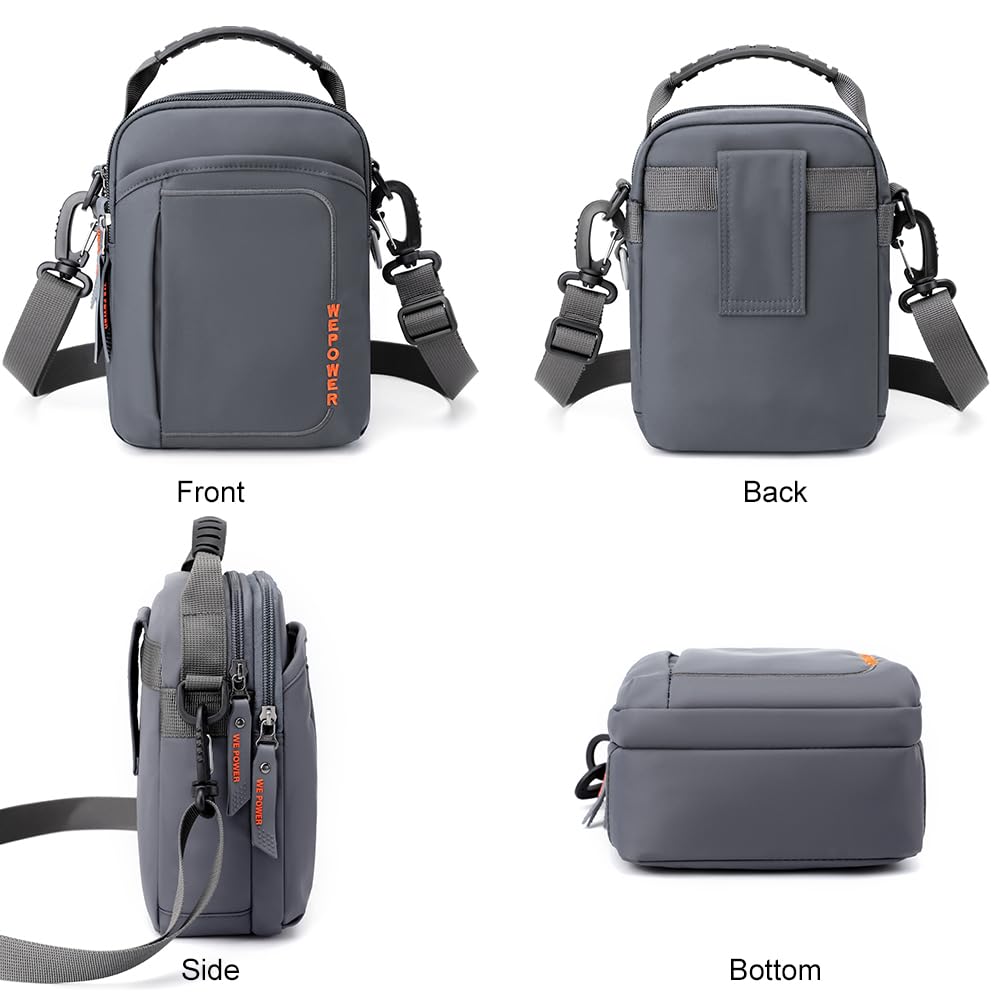 Multifunctional Mens Shoulder Bag Travel Waterproof Crossbody Pack Sling Bag Satchel Side Phone Bag Casual Handbag with Adjustable Strap for Men Working Daily Use