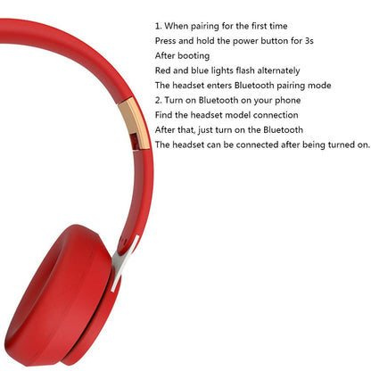 ADITAM Wireless Headphones,Foldable Hi-Fi Stereo Bass Headphones with Built-in Mic, with Quick Charge On-Ear Style Hands-Free Call,Red Double the comfort