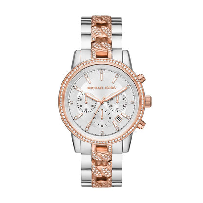 Michael Kors Women's Watch RITZ, 37 mm case size, Quartz Chronograph movement, Stainless Steel strap