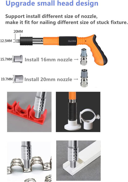 Manual Mini Steel Nail Gun 3 Gears Power Adjustable Wall Nail Guns for Ceiling/Wire Hider/Fixture Install Nail Shooting Machine Fastener Tools with 100 Pcs Round Nails (Nail Gun Set)