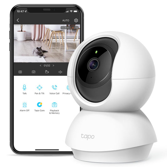 TP-Link Tapo Pan/Tilt Security Camera for Baby Monitor, Pet Camera w/Motion Detection, 1080P, 2-Way Audio, Night Vision, Cloud & SD Card Storage, Works with Alexa & Google Home (Tapo C200)