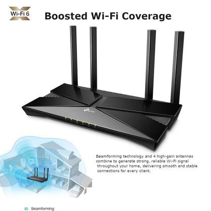 TP-Link Archer AX10 Next-Gen Wi-Fi 6 Router, AX1500 Mbps Gigabit Dual Band Wireless, OneMesh Supported, Beamforming & MU-MIMO, Ideal for Gaming Xbox/PS5/Steam and 4K, Works with Alexa