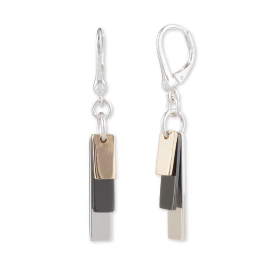 DKNY Tri-Tone Shaky Drop Earrings - Women's Fashion Jewelry - Dangle Drop Earrings for Women - Great Gift for Women