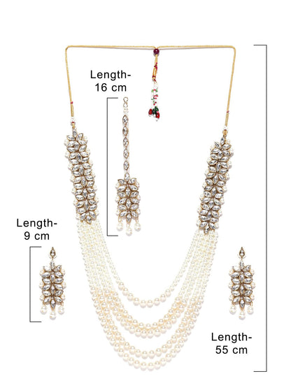 ZAVERI PEARLS Jewellery Set For Women (Golden)(Zpfk6989)