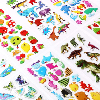 Mumoo Bear 3D Stickers for Kids Puffy Stickers 550+ Children Stickers 22 Variety Sheets for Rewarding Gifts Scrapbooking Including Animals, Fish, Dinosaurs, Numbers, Fruits, Trucks, Butterfly and More