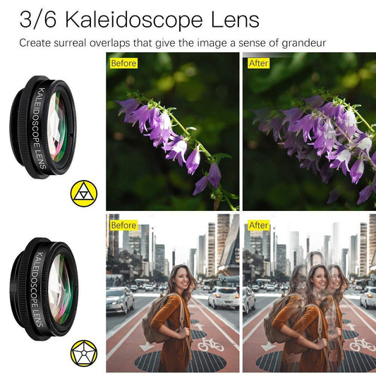 [Upgrade]Phone Lens Kit 10 in 1 Phone Camera Lens,Zoom Lens+198° Fisheye +0.63X Super Wide-Angle + 15X Macro Lens + CPL +Kaleidoscope Lens +Starburst+Flowing water for iPhone Samsung Android (10 in 1)