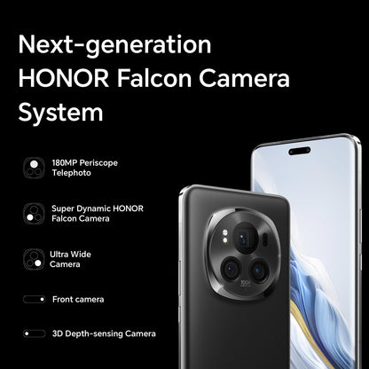 HONOR Magic 6 Pro 5G, 12GB RAM + 512GB ROM, 180+50+50 MP Falcon Camera, Black With GIFT BUNDLE Honor Watch GS3 + Honor Choice X5 Pro Earbuds + Honor Premium phone cover + Honor VIP CARE+ Service