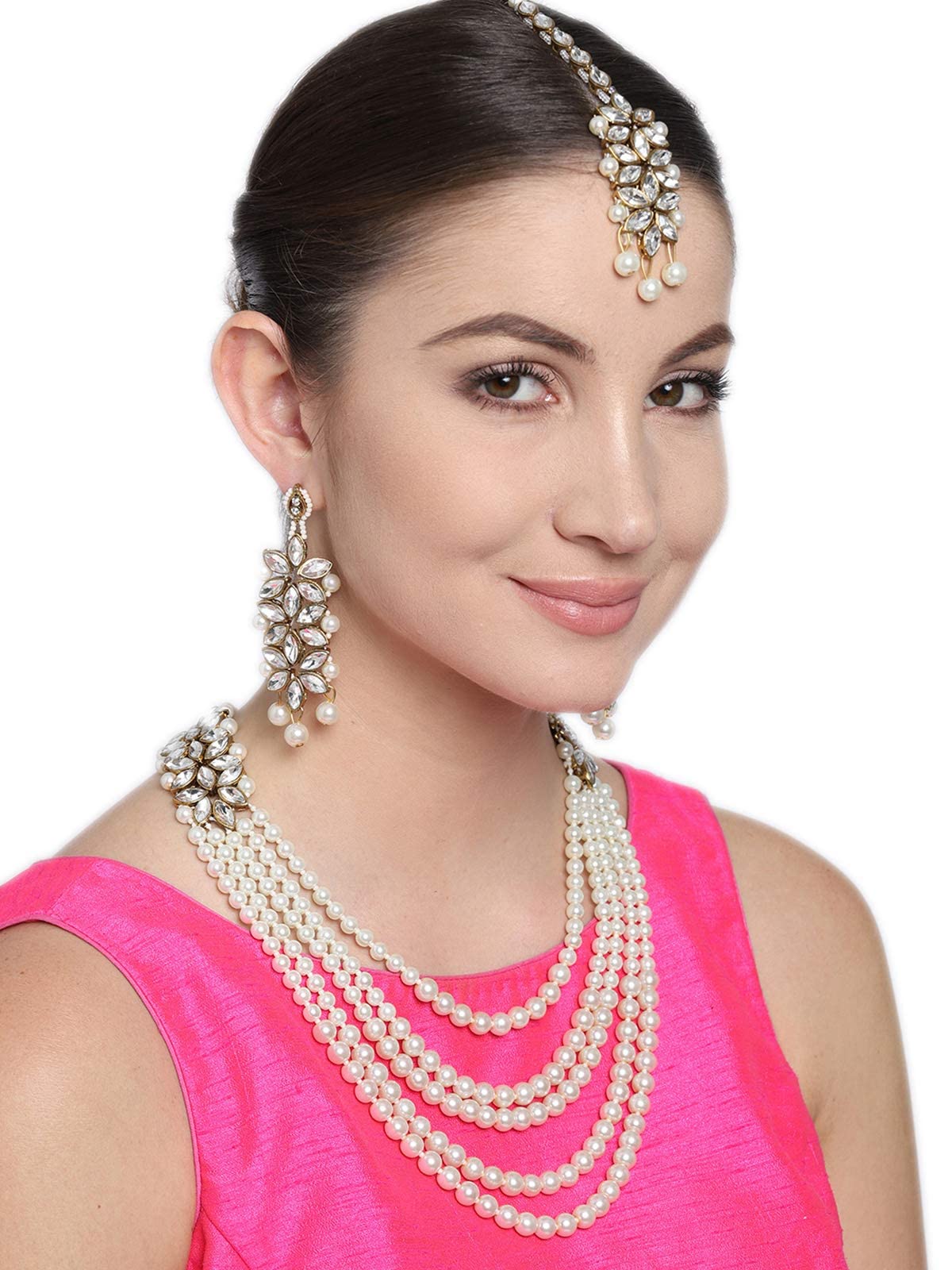 ZAVERI PEARLS Jewellery Set For Women (Golden)(Zpfk6989)