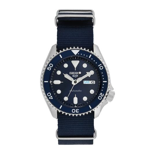 Seiko Men's Analogue Automatic Watch With Cloth Strap Srpd51K2, Blue