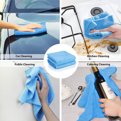 Microfiber Cleaning Cloth 10PCS, Softer Highly Absorbent, Lint Free Streak Free for House, Kitchen, Car, Window Gifts, All-Purpose Cleaning Towels – 30 x 40 cm - Blue