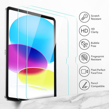 ESR for iPad 10th Generation Screen Protector (2022, 10.9 Inch), Ultra-Hard Screen Guard with Alignment Frame, Scratch Resistant, HD Clarity, Bubble Free, Face ID Compatible, 2 Pack