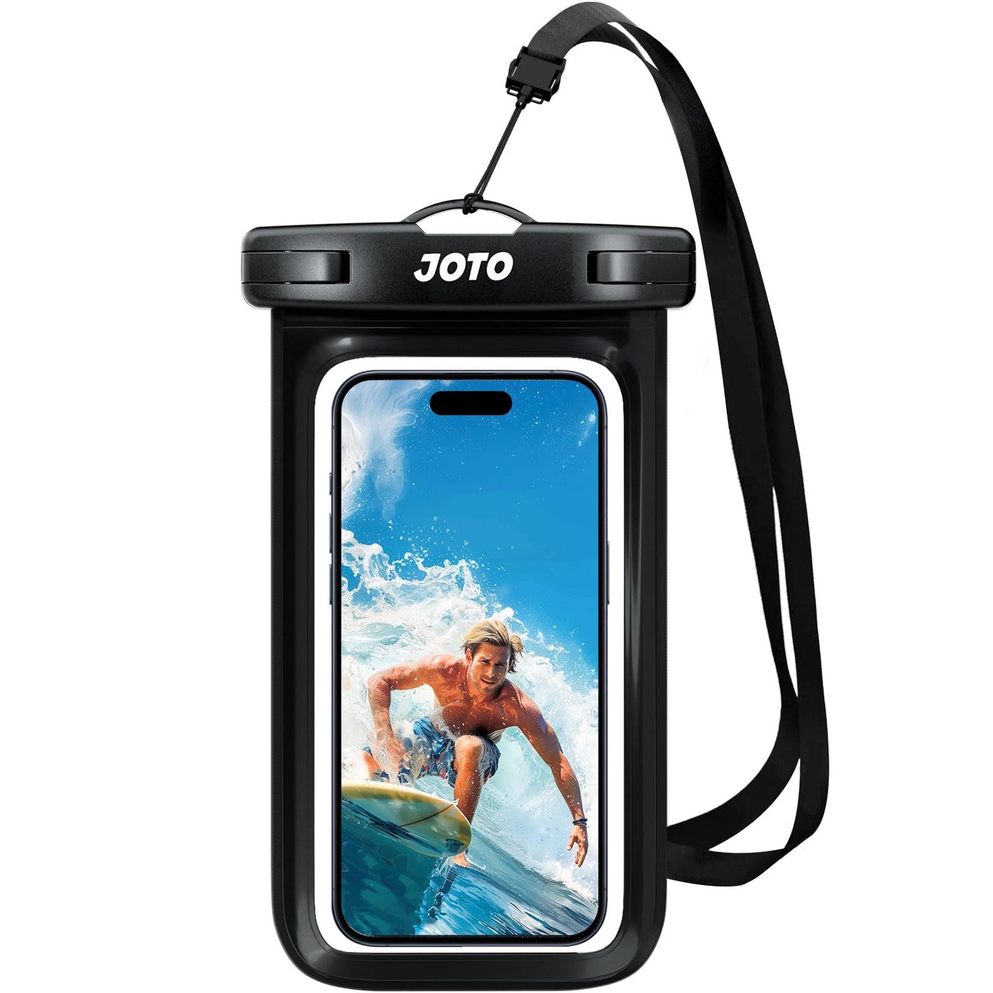 JOTO Universal Waterproof Phone Pouch Cellphone Dry Bag Case for iPhone 15 14 13 12 11 Pro Max Mini Plus Xs XR X 8 7 6S, Galaxy S23 S22 S21 Plus Note, Pixel up to 7" -Black