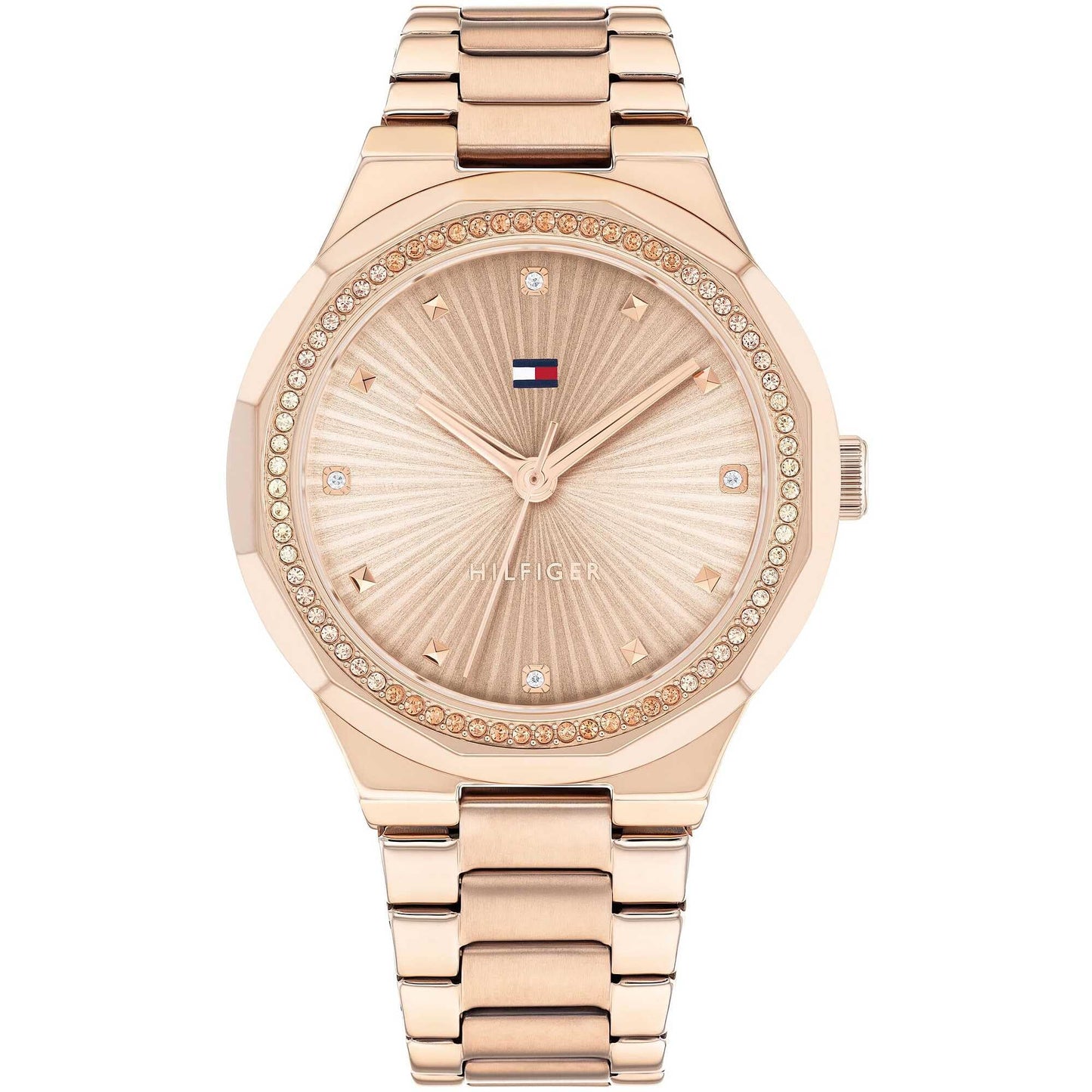 TOMMY HILFIGER WOMEN'S CARNATION GOLD DIAL IONIC PLATED CARNATION GOLD STEEL BRACELET WATCH - 1782726